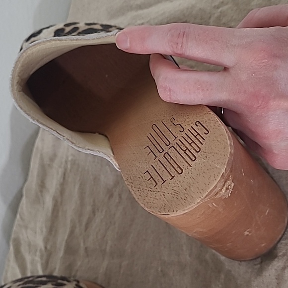 Charlotte Stone wood Marlo Clogs in Miaou (Dyed Pony Hair Animal Print) 41 10 - Picture 9 of 16